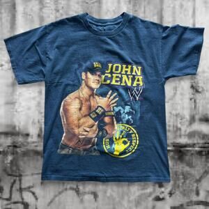 WWE John Cena Graphic Tee Blue Wrestling Shirt Size L